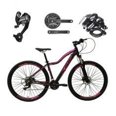 Imagem de Bicicleta Feminina Aro 29 Ksw Mwza 27v Câmbios Shimano Altus Freios Hidráulicos - Preto-rosa Tam.17