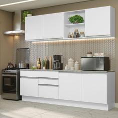 Imagem de Armário De Cozinha Completa 240cm Branco Glamy Madesa 06 Branco
