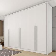 Imagem de Guarda-Roupa Casal Realeza 6 Portas 6 Gavetas Neve - Tcil Móveis