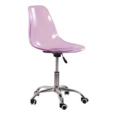 Imagem de Cadeira Com Rodízios Eames Office Roxo Translúcido