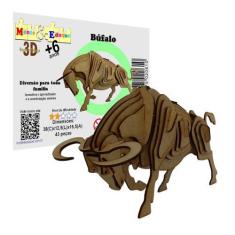 Imagem de Brinquedo Quebra Cabeça 3D Bufalo Mdf - Monte & Eduque