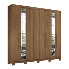 Imagem de Guarda Roupas 8 Portas E 4 Gavetas Com Espelho E Pés Master New Santos Andirá Jatoba