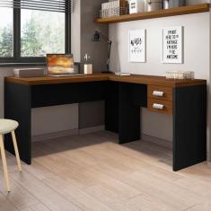 Imagem de Mesa Em L C/ Gaveteiro Moderna Escritório Trabalho Durável - Casa E Mo