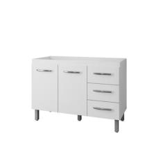Imagem de Balcão para Pia de Cozinha 1,20m Bianca com 2 Portas e 3 Gavetas Branc