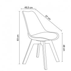 Imagem de Cadeira Madeira Maciça e Polipropileno Leda Rivatti Nude