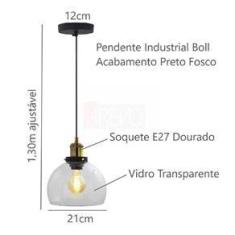 Imagem de Pendente Industrial  Boll Para  Balcão