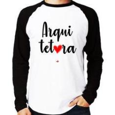Imagem de Camiseta Raglan Arquitetura Por Amor Manga Longa - Foca Na Moda