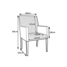 Imagem de Poltrona Decorativa Liverpool Base Madeira Corano  - Gran Belo