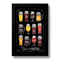 Imagem de Quadro Decorativo Cerveja Types Of Beer Vintage 33x43 Cm