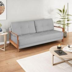 Imagem de Sofá Cama Linho Azaléia Yescasa Cinza