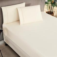 Imagem de Jogo Cama Lençol Home Basic Queen 180 Fios c/ Ponto Palito 3 Peças - P