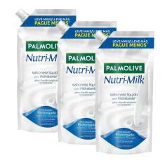 Imagem de Kit 3 Sabonetes Líquido Palmolive Nutri-Milk Hidratante Refil 500Ml