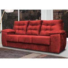 Imagem de Sofá Luxemburgo 3 Lugares 2,02m Tecido Suede Vermelho