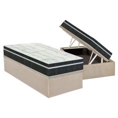 Imagem de Cama Box Baú Solteiro: Colchão Molas Bonnel Orthoflex Venezia + Base Crc Suede Clean(88x188)