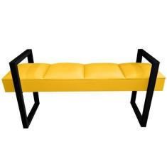 Imagem de Recamier Queen Amarelo Base De Metal Preto Sensations Módena - Rbl