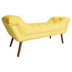 Imagem de Recamier Calçadeira Estofado Sienna King 195 Cm Suede Amarelo - LM DECOR