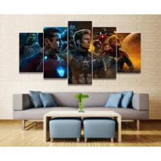 Imagem de Quadro Decorativo Vingadores Endagame2 5 peças 130x65 cm em