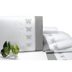 Imagem de Jogo de Lençol Papillons Queen 04 Peças - Branco