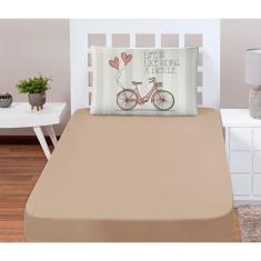 Imagem de Jogo De Lençol Solteiro Soft 2 Peça Fronha Bicicleta Vintage