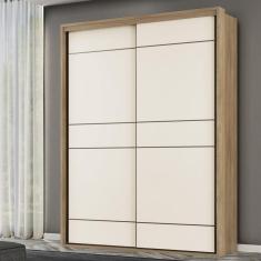 Imagem de Guarda-Roupa Solteiro 2 Portas 3 Gavetas Qualita Carvalho/Off White