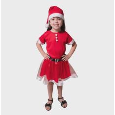 Imagem de Fantasia Mamae Noel Infantil Vestido Com Gorro