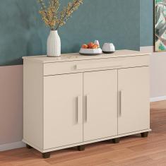 Imagem de Balcão Cannes 3 Portas 1 Gaveta Off-white
