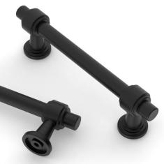 Imagem de Asidrama Pacote com 10 puxadores de armário de cozinha preto fosco de 96 mm, puxadores de armário de cozinha para puxadores de gaveta de armário