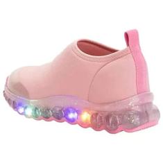 Imagem de Tênis Infantil Bibi Roller rosa facil de calçar com luzinha