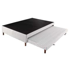Imagem de Cama Box Base C/Auxiliar Universal Casal Sommier Rústico Bordado White