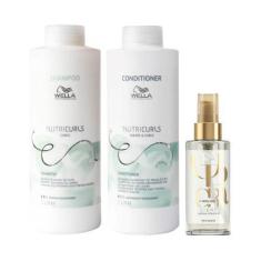 Imagem de Kit Wella Professionals Nutricurls - Sh + Cond + Óleo Light