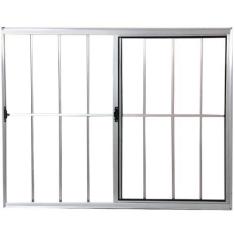 Imagem de Janela Vitro 2 Folhas Alumínio Brilhante 1.00  X 1.00 Modular com Grad