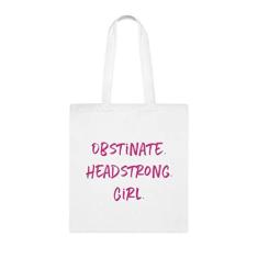 Imagem de Sacola feminina obstinada Headstrong, presente divertido, bolsa de ombro, bolsas reutilizáveis, cesta de Natal de aniversário, ideia de presente, Branco