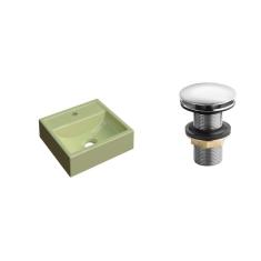Imagem de Kit Cuba Q32 Válvula Click 1 Polegada G Compace Verde Acqua