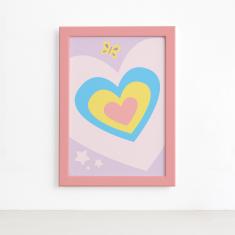 Imagem de Quadro Infantil Coração 22x32 Moldura 