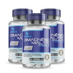 Imagem de Kit Com 03 - Dimagnésio Malato Triplo (Malato, Bisglicinato e Cloreto de Magnésio) 60 Caps 600mg TuttiFlora