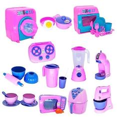 Imagem de Kit Cozinha Infantil Eletro Fogão Xícara Forma Panela 29pç