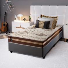 Imagem de Conjunto Cama Box Espuma Espuma Chicago Marrom Solteiro 96x203x57