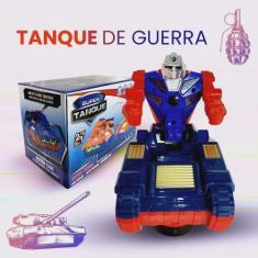 Imagem de Carrinho De Brinquedo Transformes Tank De Guerra Colorido Com Luz E So