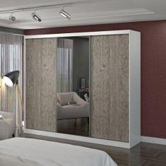 Imagem de Guarda Roupa Casal com Espelho 3 Portas de Correr 4 Gavetas 1905e1 Foscarini Branco/demolição