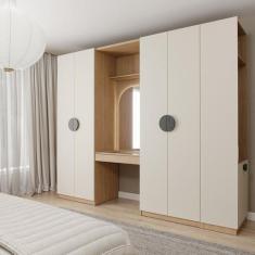 Imagem de Guarda-Roupa Modulado Joy 4 Peças Cabideiro, Penteadeira Com Espelho,