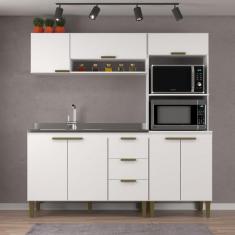 Imagem de Cozinha Compacta Carol 7 Portas 3 Gavetas Branco - Jcarvalho