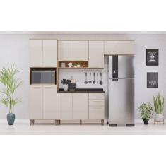 Imagem de COZINHA COMPLETA MODULADA -TORRE-BALCÃO C/TAMPO-AEREO-ARMARIO 11 PORTAS AVELA/MOCCA -LUCIANE