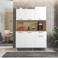 Imagem de Armário De Cozinha Compacta Gênova Freijó Supremo 6 Portas 1 Gaveta -