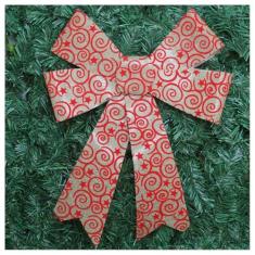 Imagem de Kit 2 Enfeite Árvore Natal Laço Arabesco Com Veludo 42 Cm