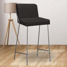 Imagem de Banqueta Alta Com Encosto Bistrô Cinza