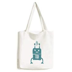 Imagem de Bolsa de lona para presente estilo robô Art Déco, universo e alienígena, bolsa de compras casual