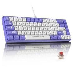 Imagem de ATTACK SHARK AK680 Teclado mecânico para jogos 60% com fio, troca a quente, retroiluminação RGB arco-íris, impressão UV e controle de som EVA, totalmente anti-fantasma, programável, interruptor
