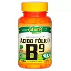Imagem de Vitamina B9 Ácido Fólico 500mg - Unilife