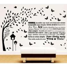 Imagem de Adesivo Decorativo de Parede Combo Árvore e Frase Motivacional Sorria Acredite