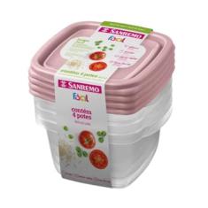 Imagem de Conjunto 4 Potes Quadrado 360ml Sanremo Fácil 122/4